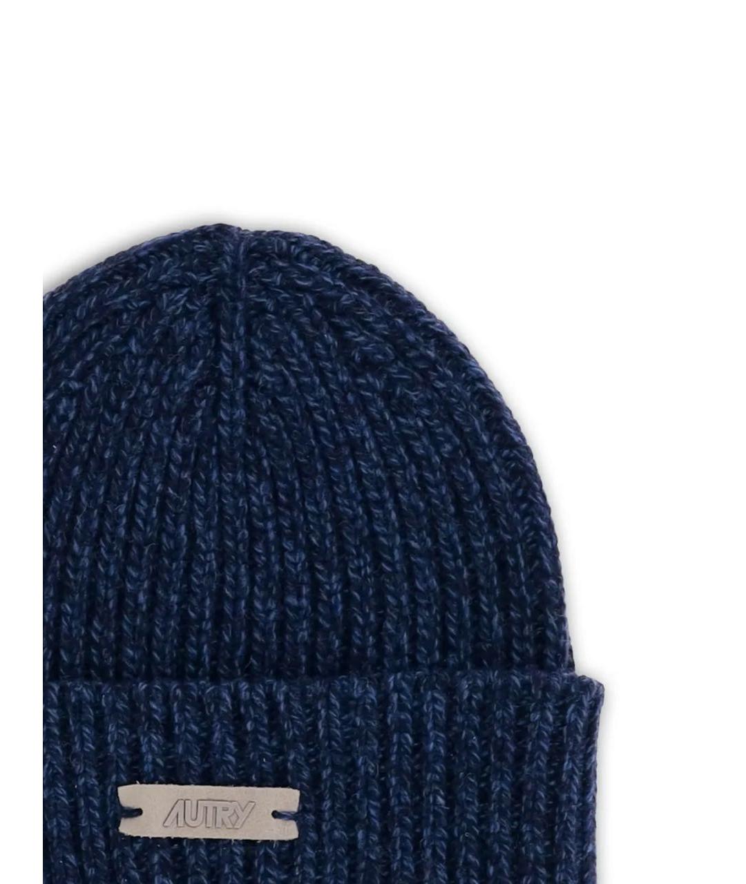 AUTRY Темно-синяя шерстяная шапка, фото 3