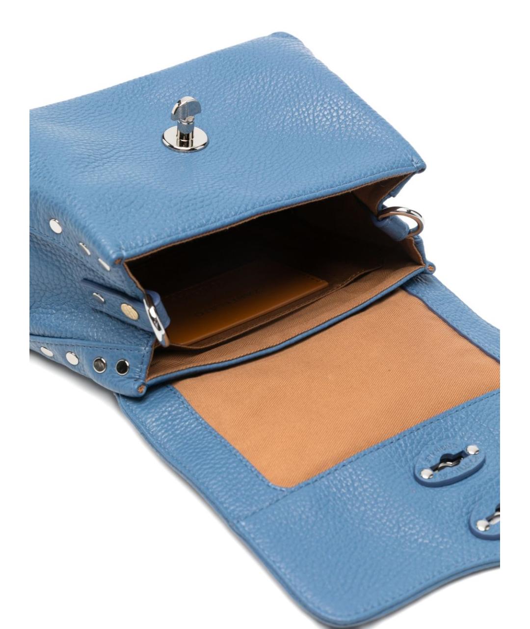 ZANELLATO Синяя кожаная сумка тоут, фото 4