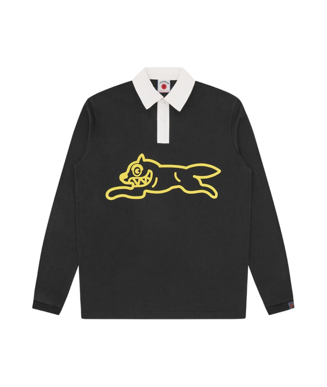 icecream Черное хлопковое поло с длинным рукавом, фото 1