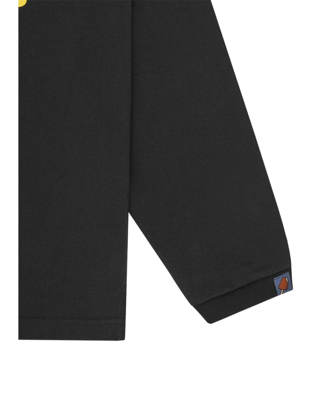 icecream Черное хлопковое поло с длинным рукавом, фото 2