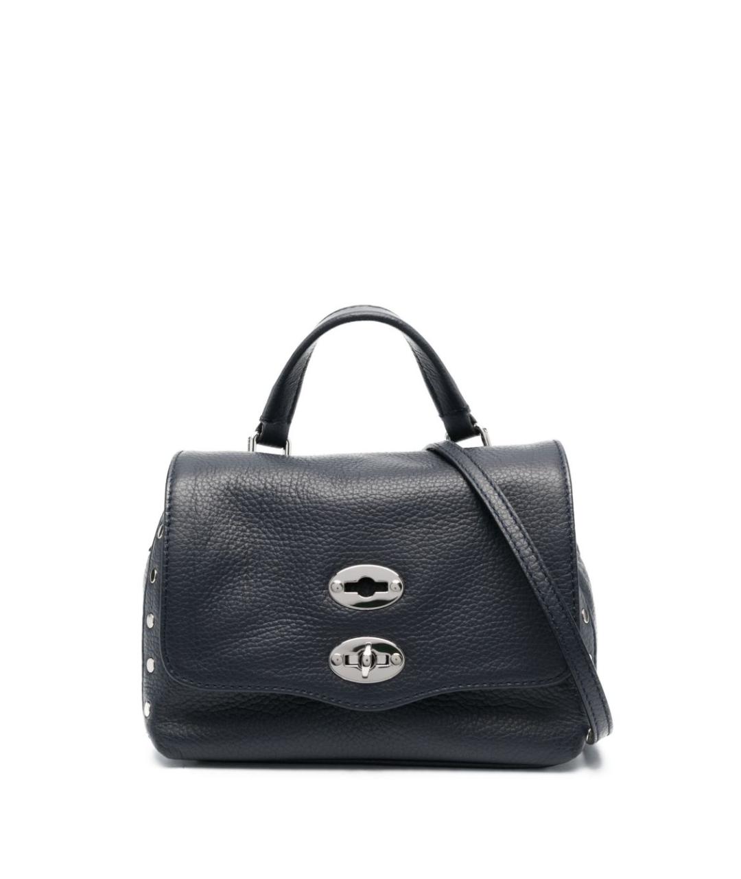 ZANELLATO Синяя кожаная сумка с короткими ручками, фото 1