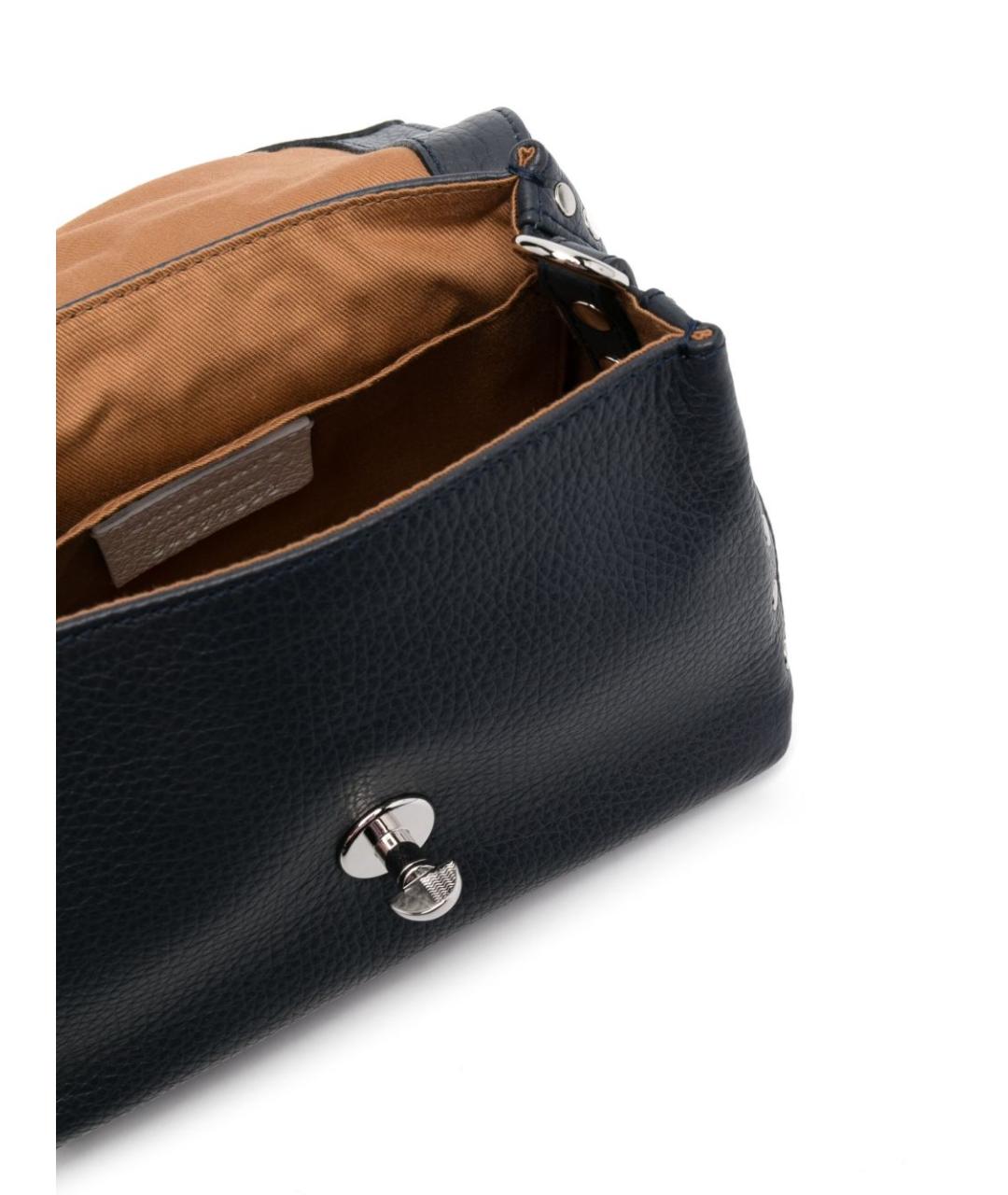 ZANELLATO Синяя кожаная сумка с короткими ручками, фото 4