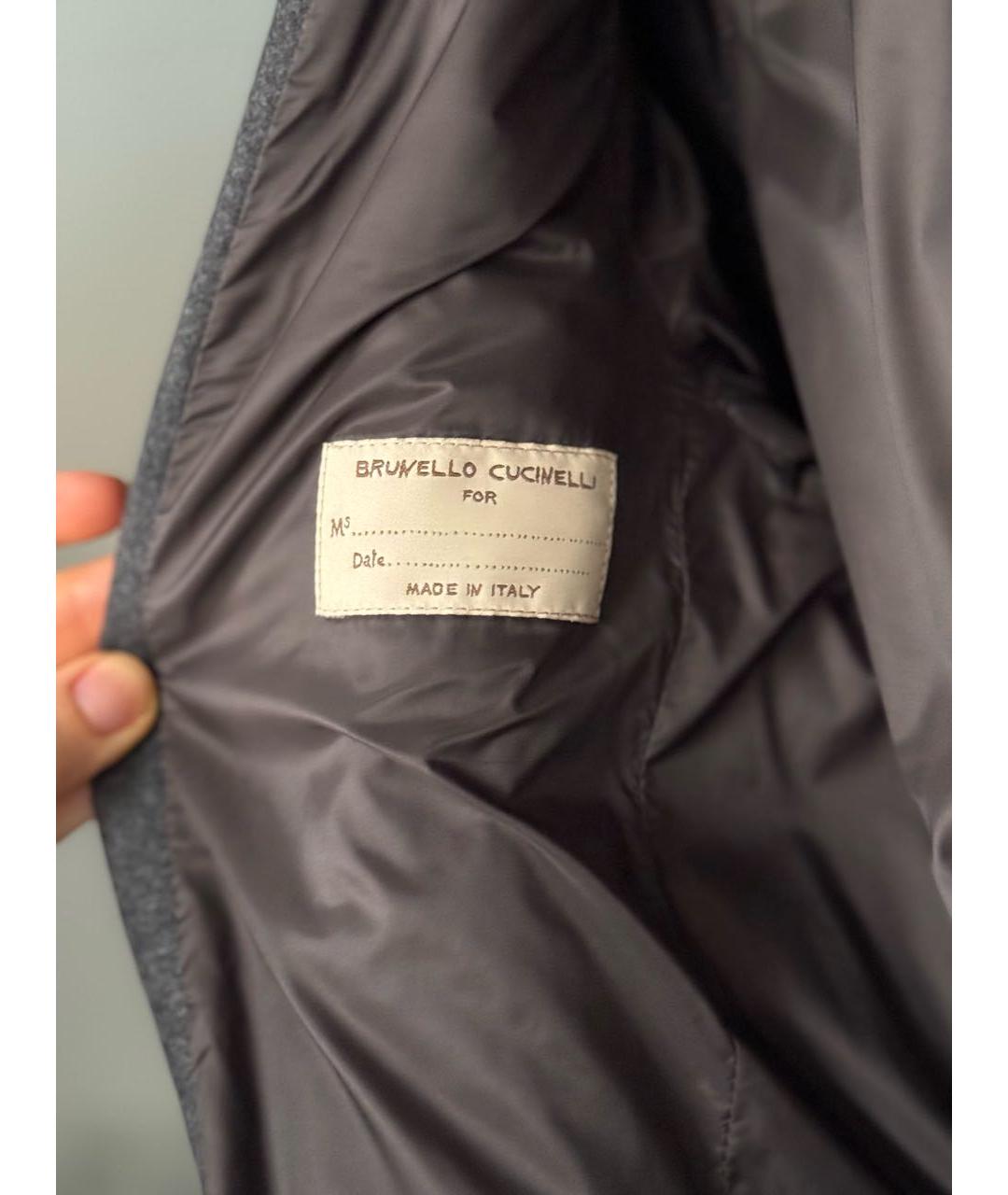 BRUNELLO CUCINELLI Антрацитовый шерстяной пуховик, фото 3