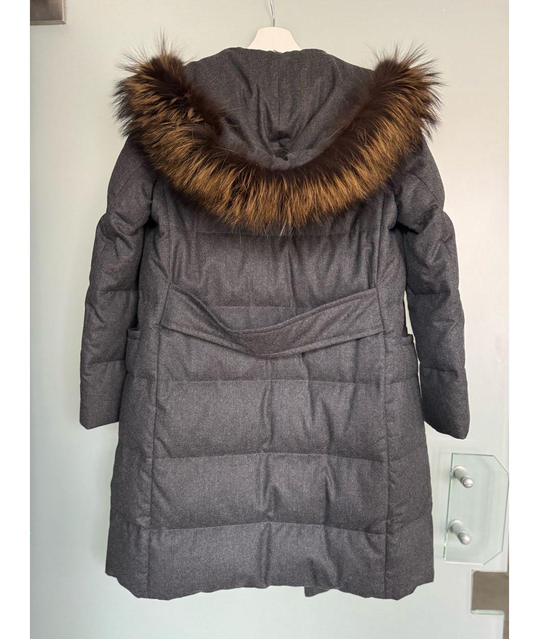 BRUNELLO CUCINELLI Антрацитовый шерстяной пуховик, фото 2