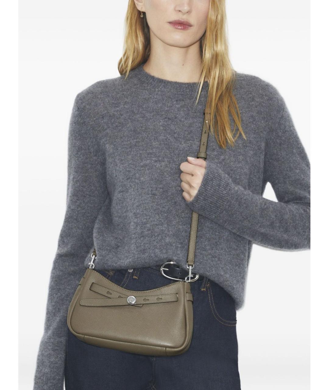 TORY BURCH Зеленая кожаная сумка через плечо, фото 2