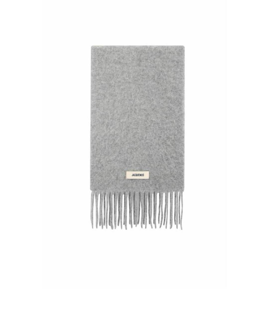 JACQUEMUS Серый шерстяной шарф, фото 1