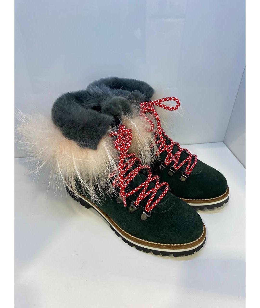 MR & MRS ITALY Зеленые замшевые ботинки, фото 2