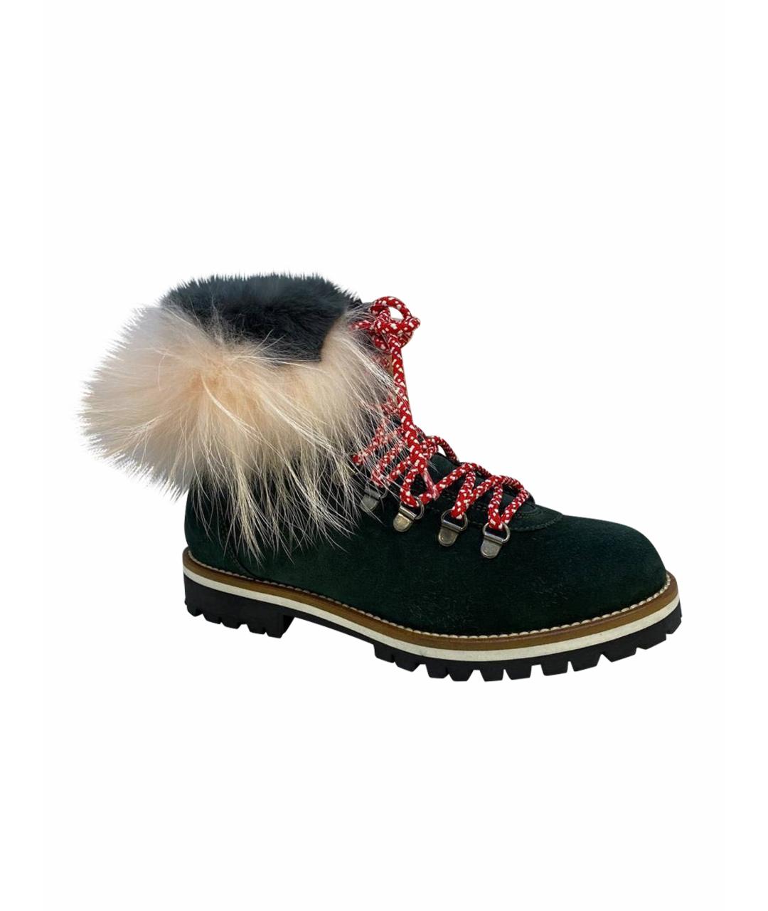 MR & MRS ITALY Зеленые замшевые ботинки, фото 1