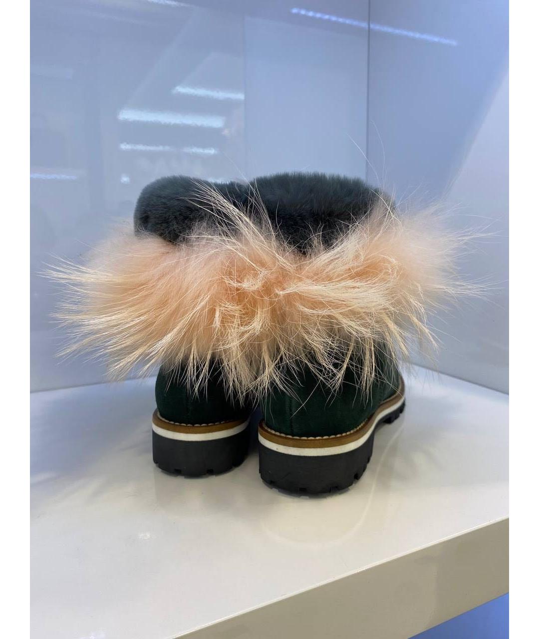 MR & MRS ITALY Зеленые замшевые ботинки, фото 3