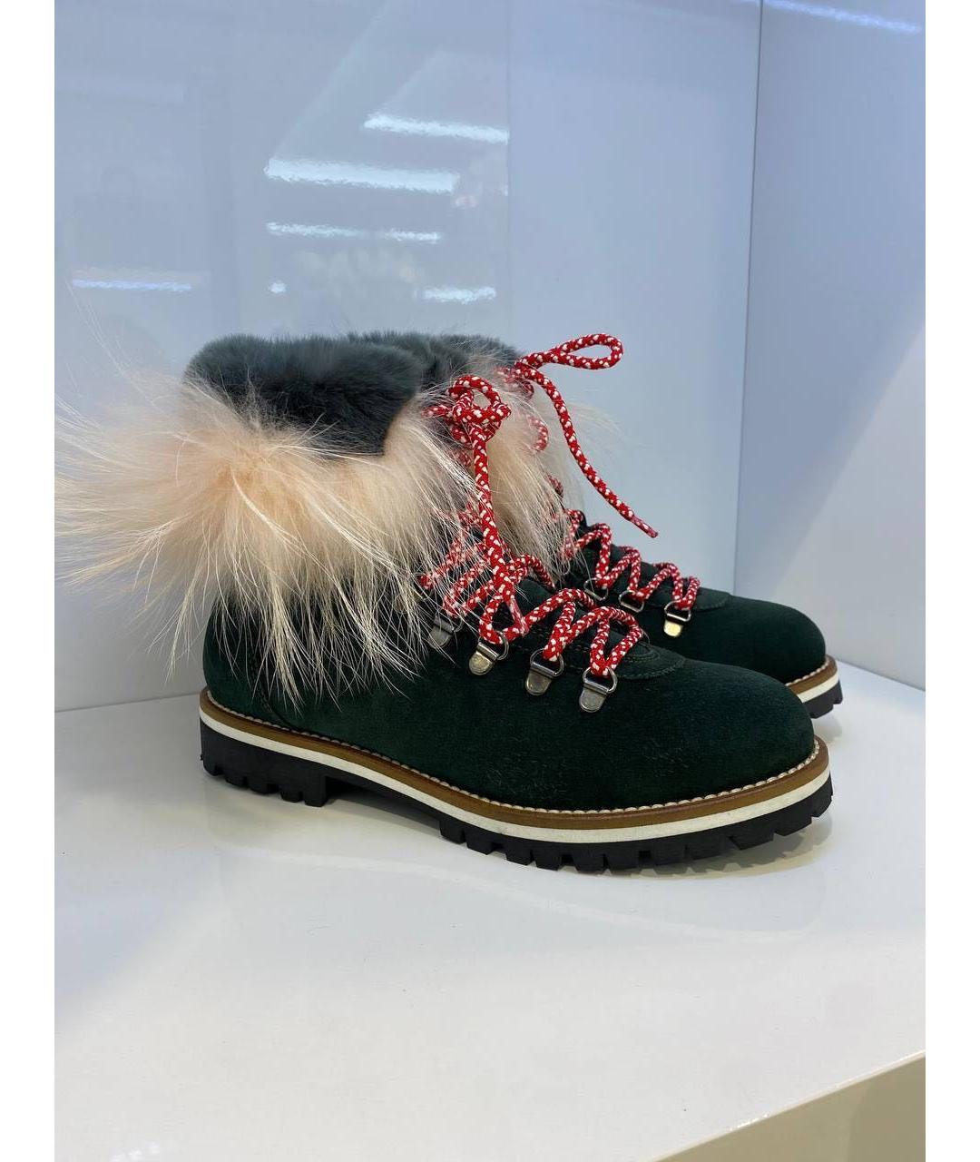 MR & MRS ITALY Зеленые замшевые ботинки, фото 4