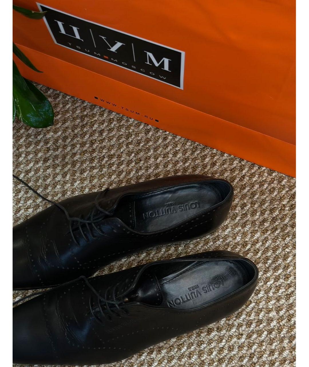 LOUIS VUITTON Черные кожаные туфли, фото 6