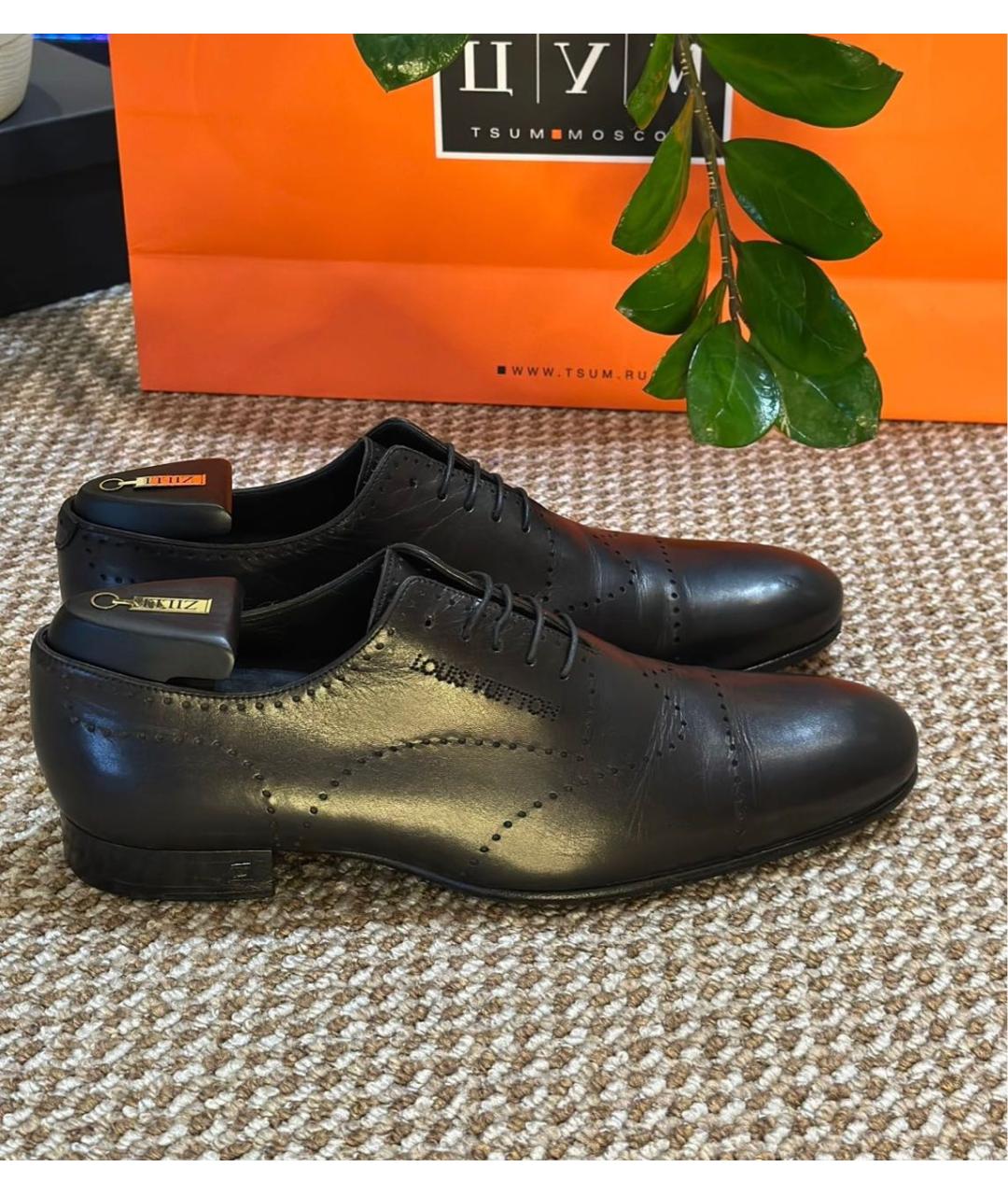 LOUIS VUITTON Черные кожаные туфли, фото 3