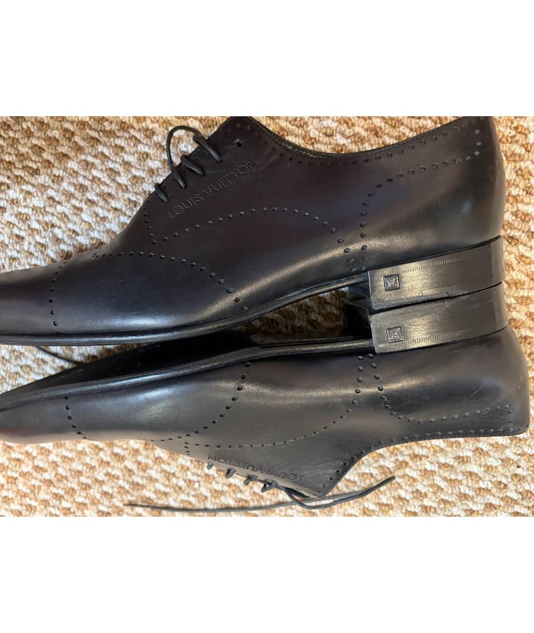 LOUIS VUITTON Черные кожаные туфли, фото 8