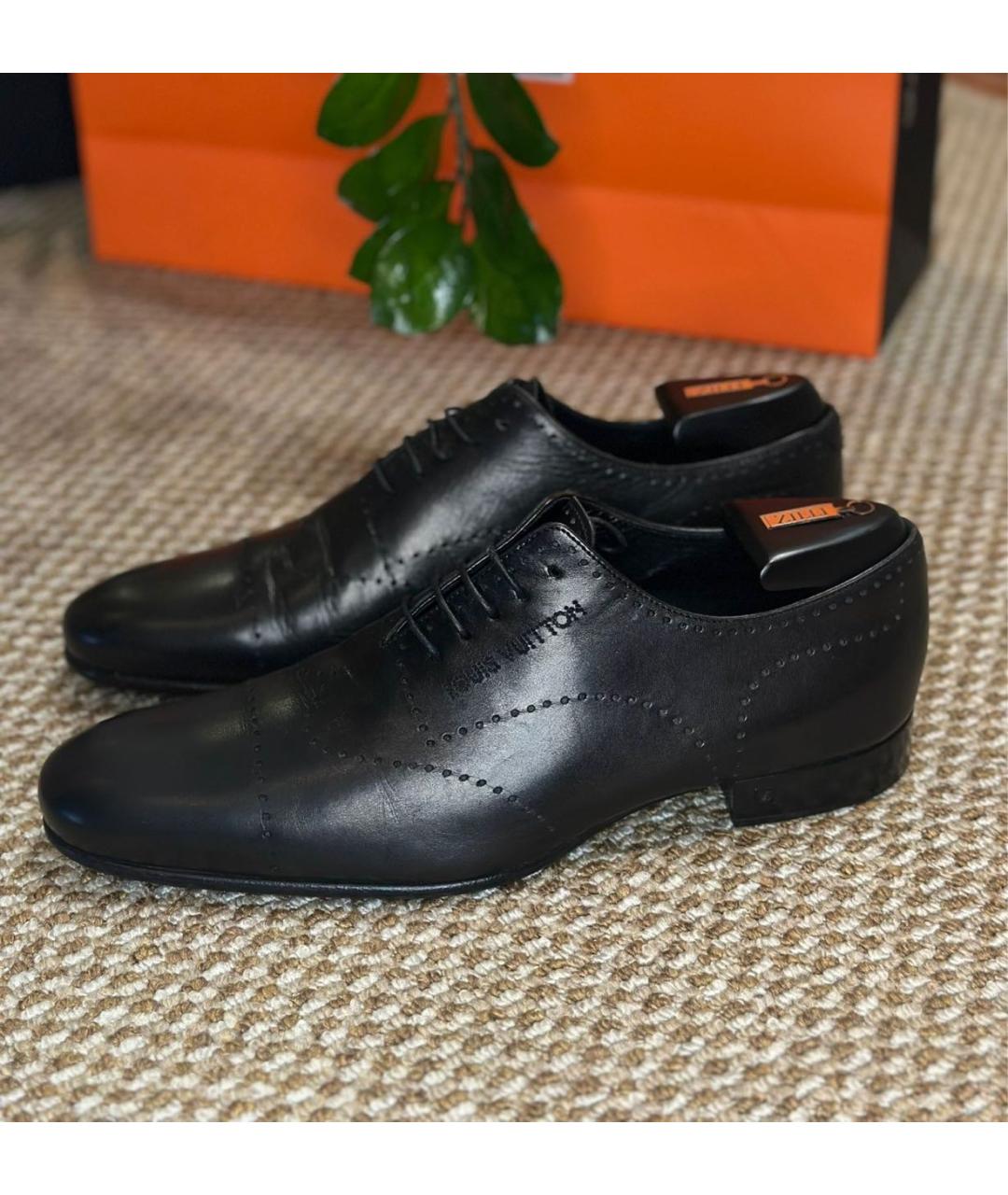 LOUIS VUITTON Черные кожаные туфли, фото 2