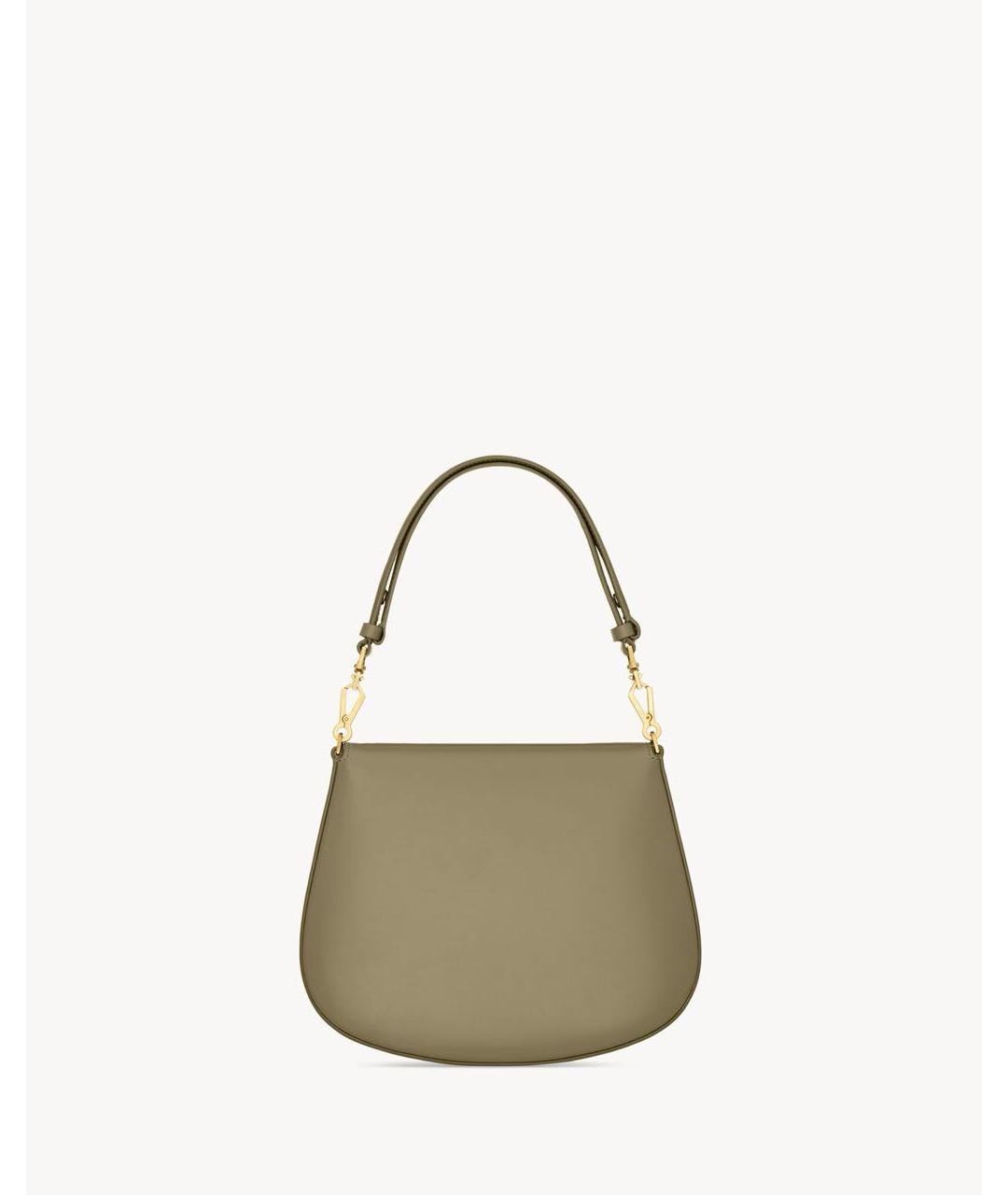 SAINT LAURENT Зеленая кожаная сумка с короткими ручками, фото 2