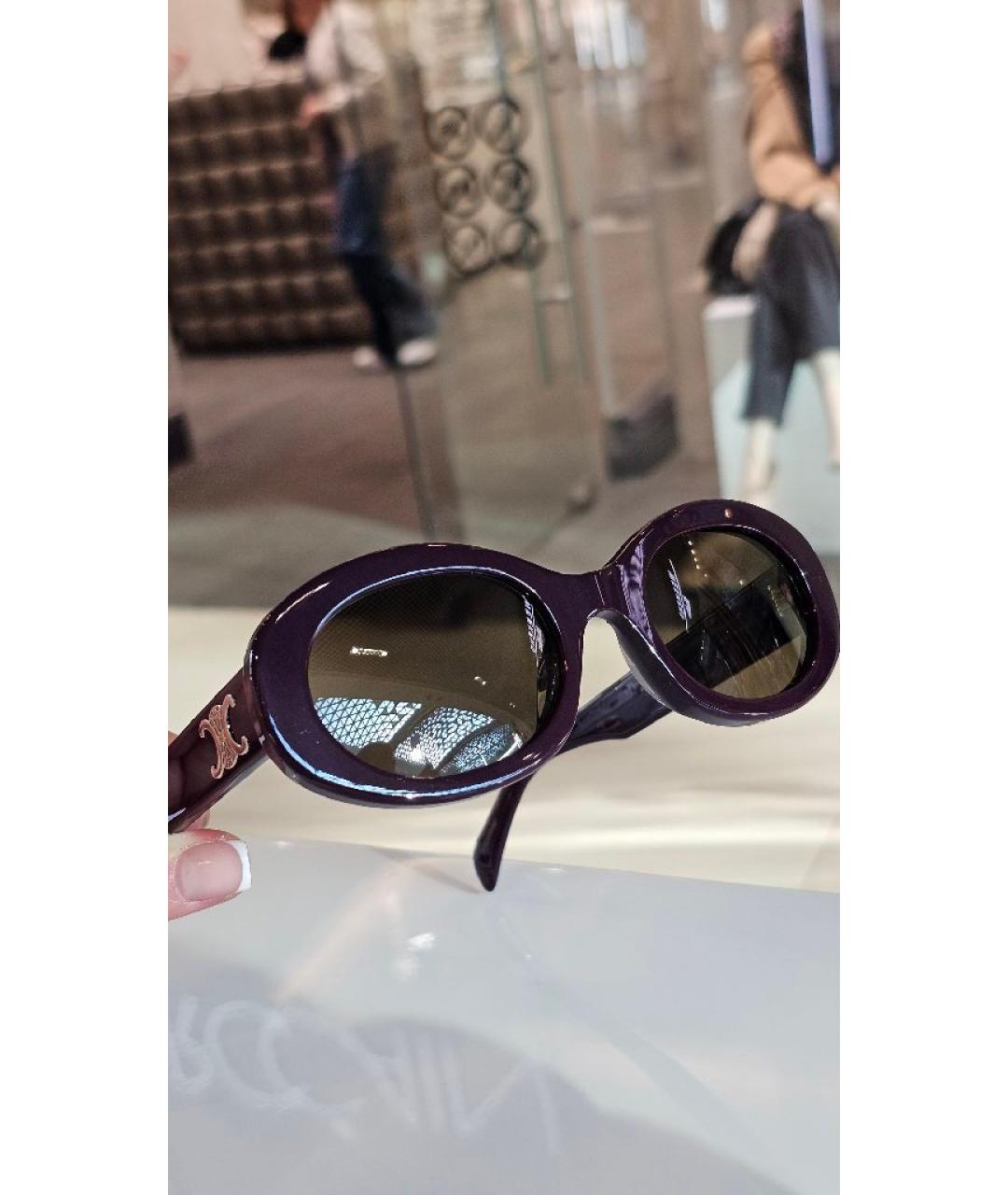 CELINE Фиолетовые солнцезащитные очки из рога буйвола, фото 3