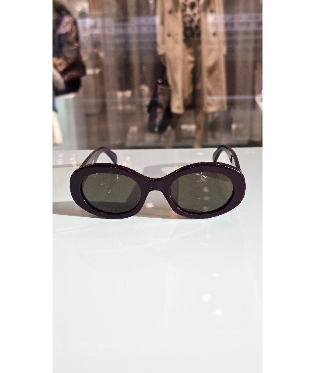 CELINE Фиолетовые солнцезащитные очки из рога буйвола, фото 7