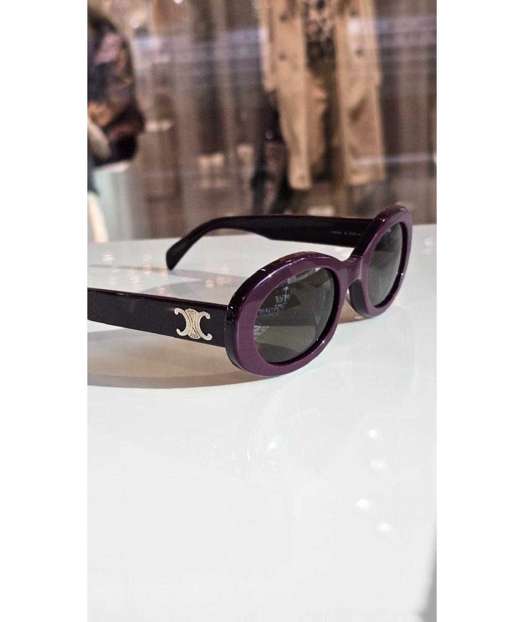 CELINE Фиолетовые солнцезащитные очки из рога буйвола, фото 2