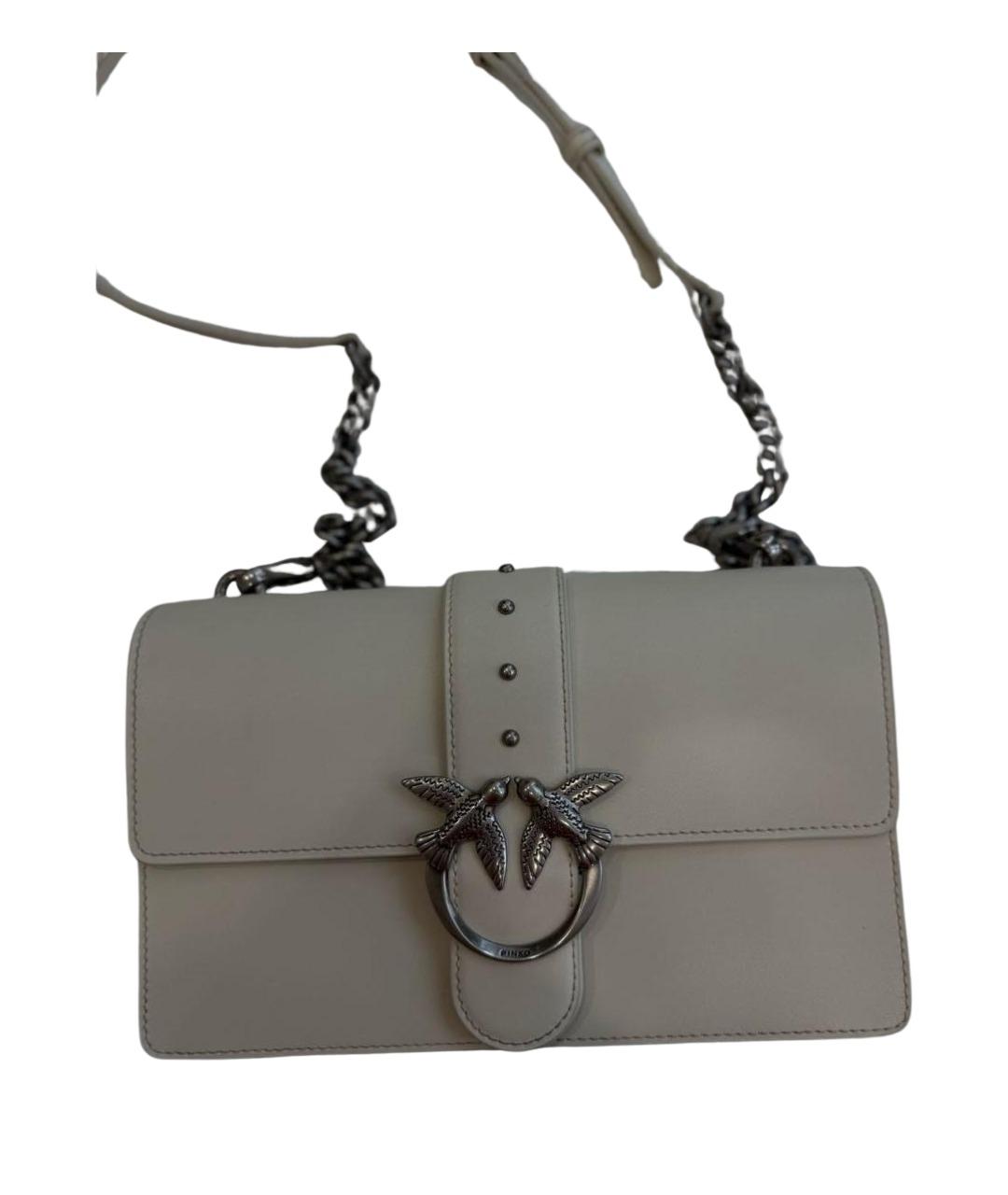 PINKO Белая кожаная сумка через плечо, фото 1