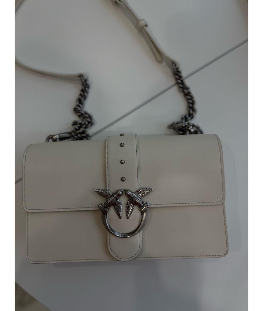PINKO Белая кожаная сумка через плечо, фото 9