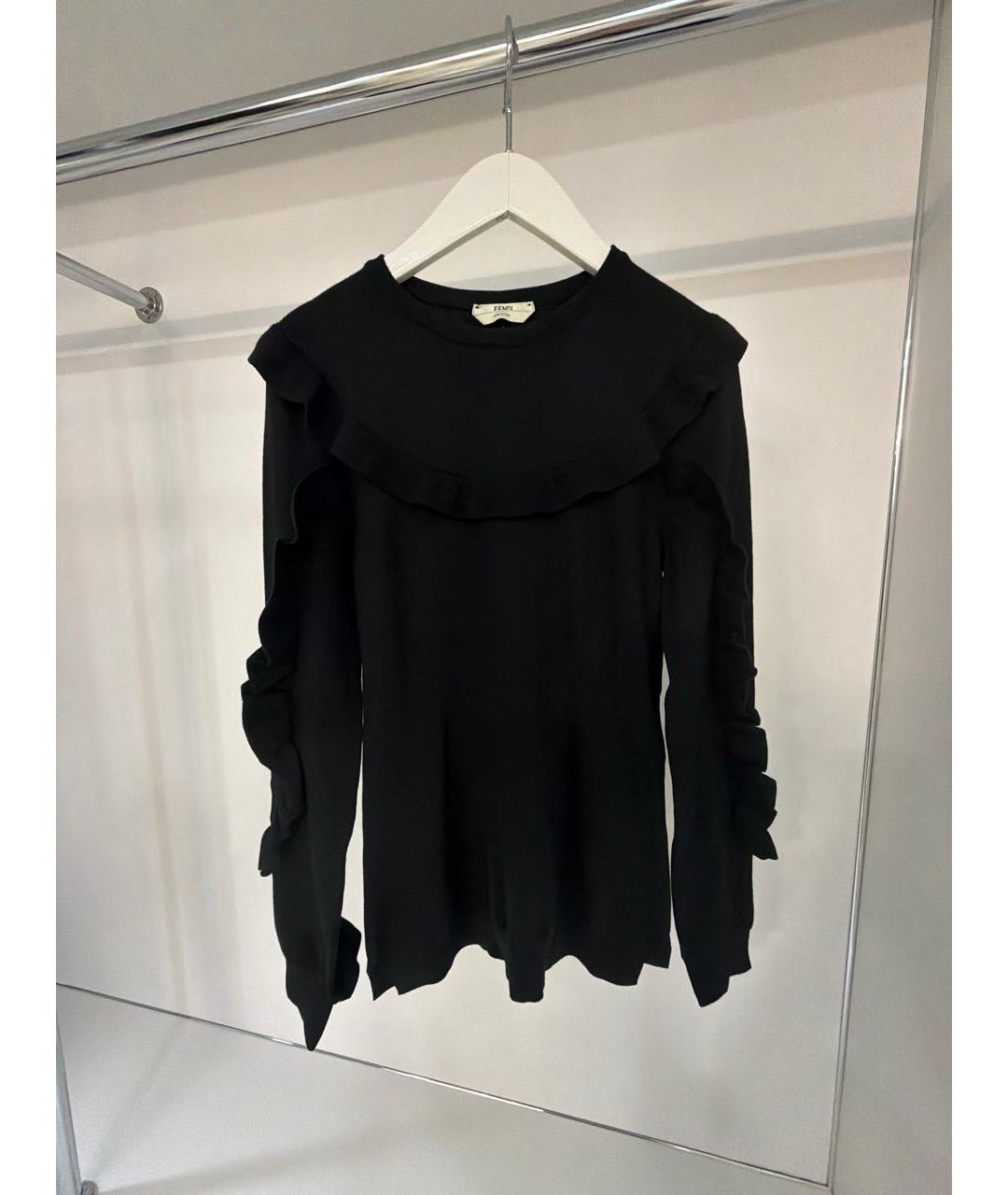 FENDI Черный кашемировый джемпер / свитер, фото 9