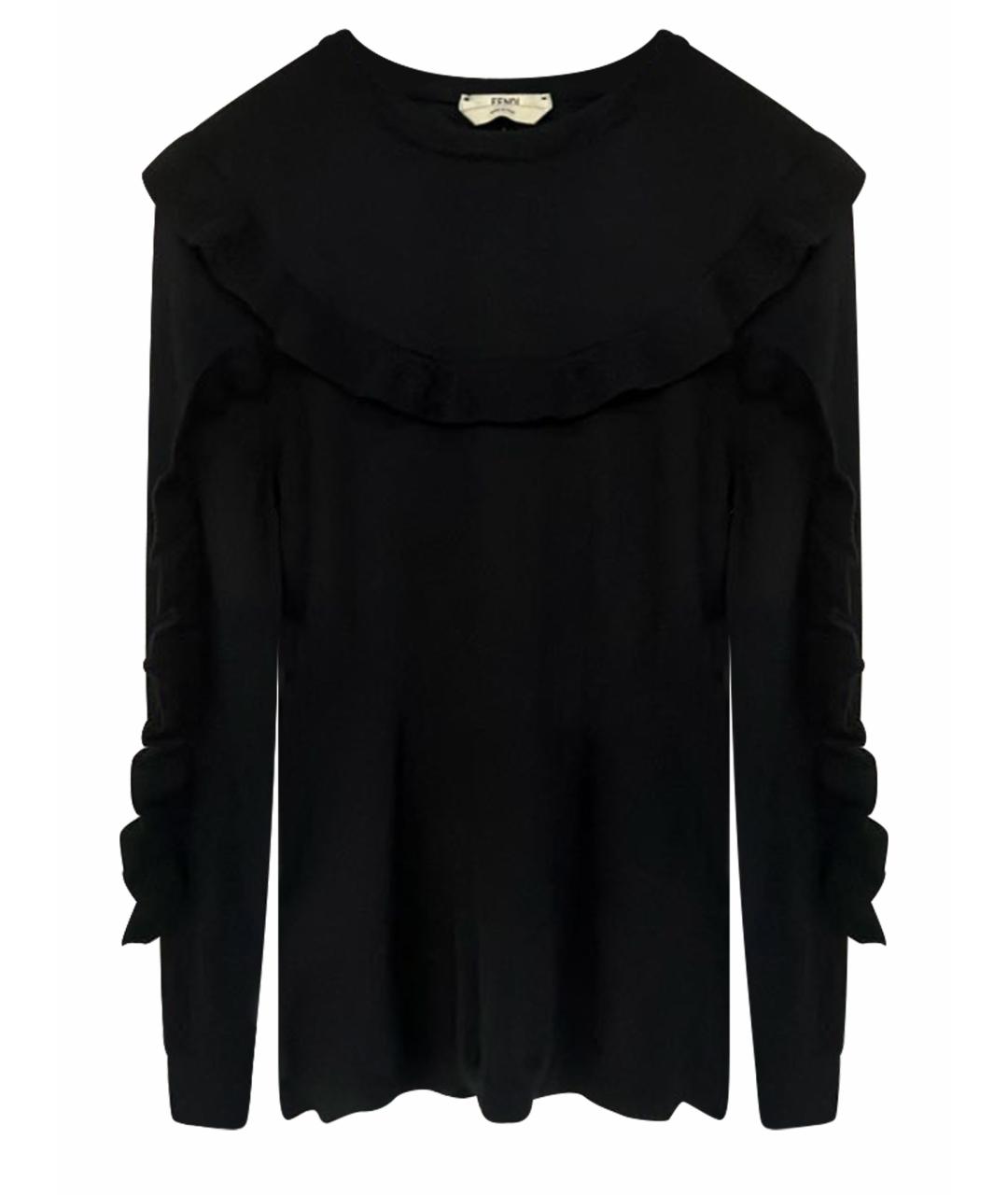 FENDI Черный кашемировый джемпер / свитер, фото 1
