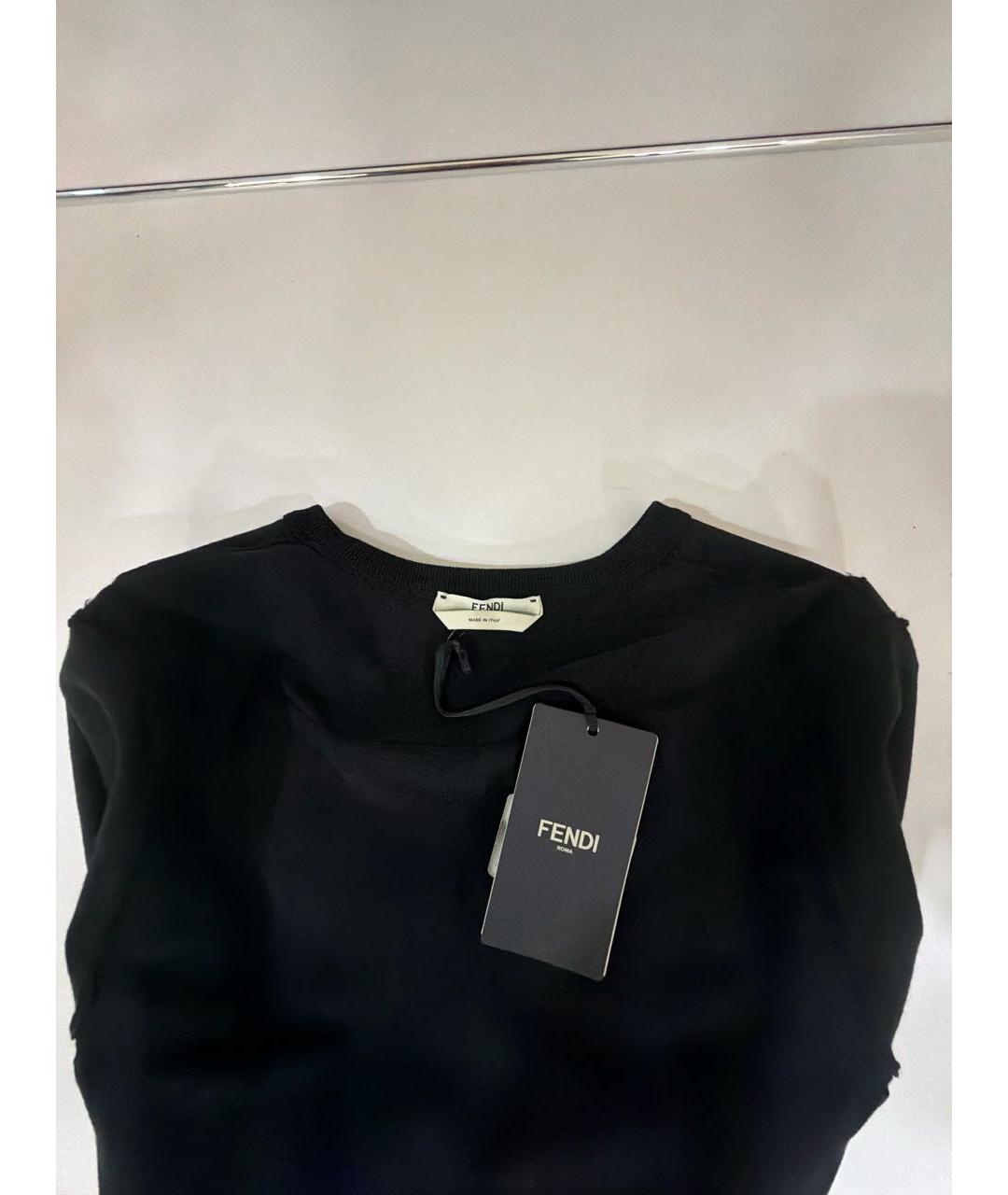 FENDI Черный кашемировый джемпер / свитер, фото 3