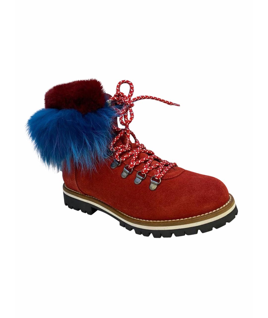 MR & MRS ITALY Красные замшевые ботинки, фото 1