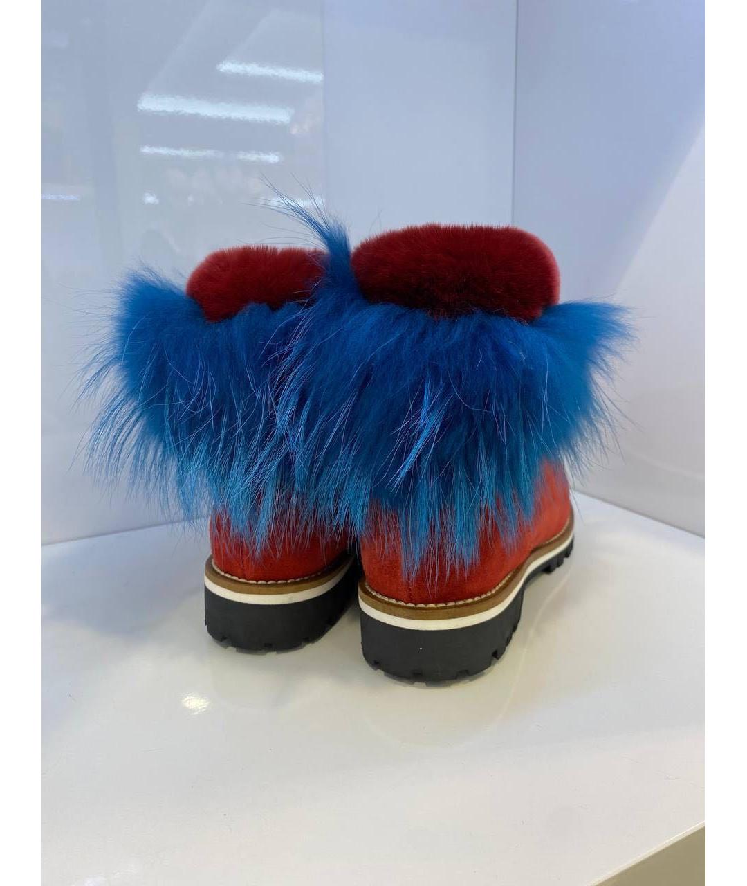 MR & MRS ITALY Красные замшевые ботинки, фото 3