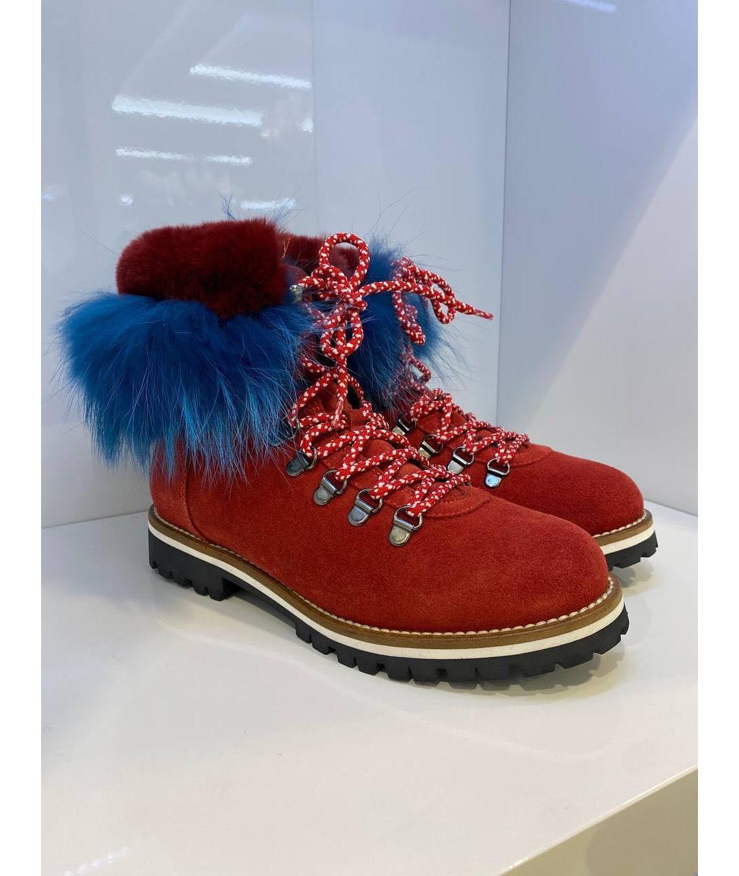 MR & MRS ITALY Красные замшевые ботинки, фото 4
