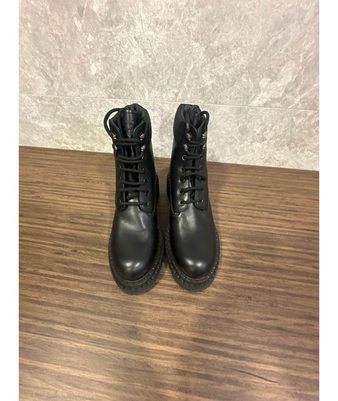 PRADA Черные кожаные ботинки, фото 3