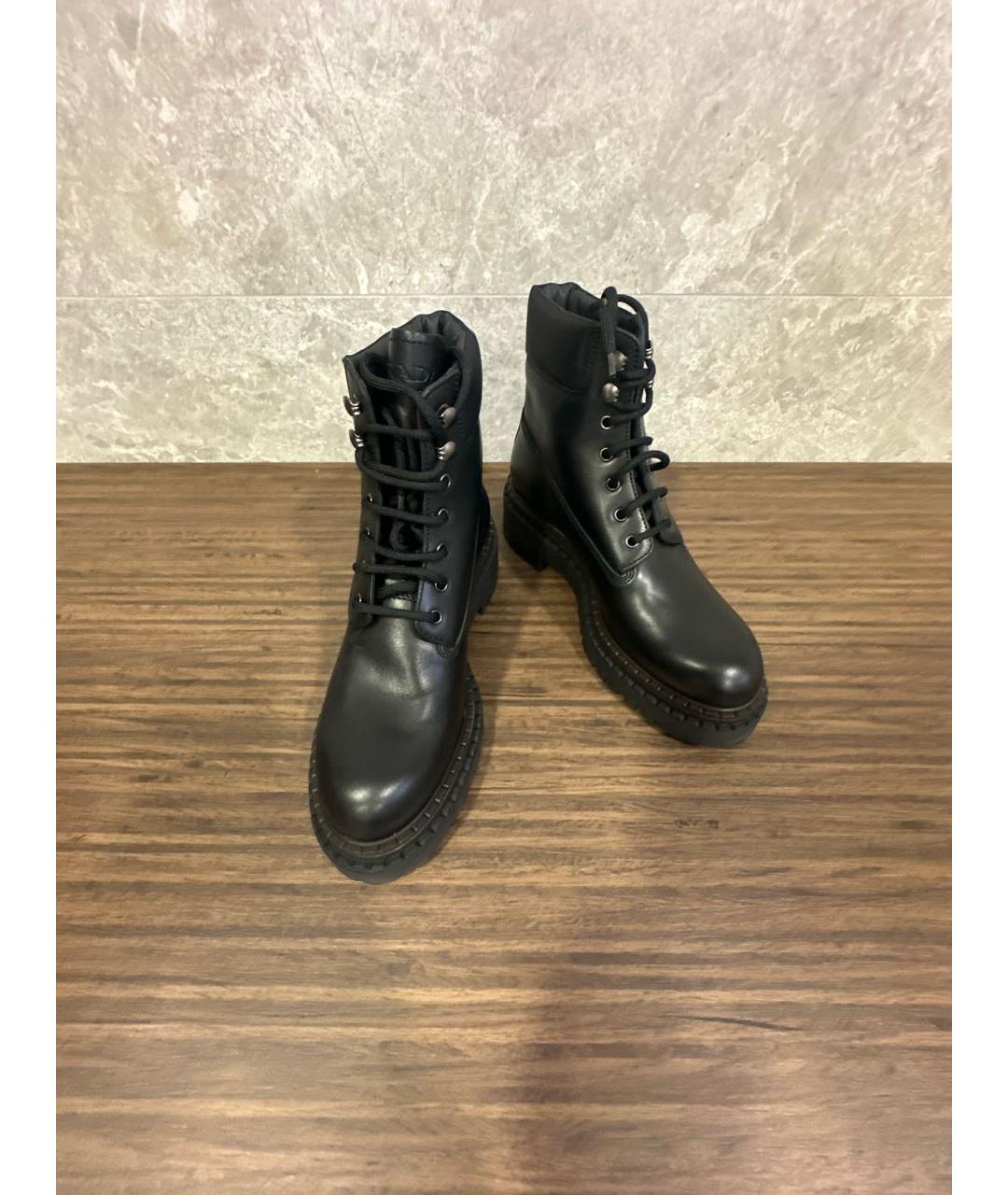 PRADA Черные кожаные ботинки, фото 4