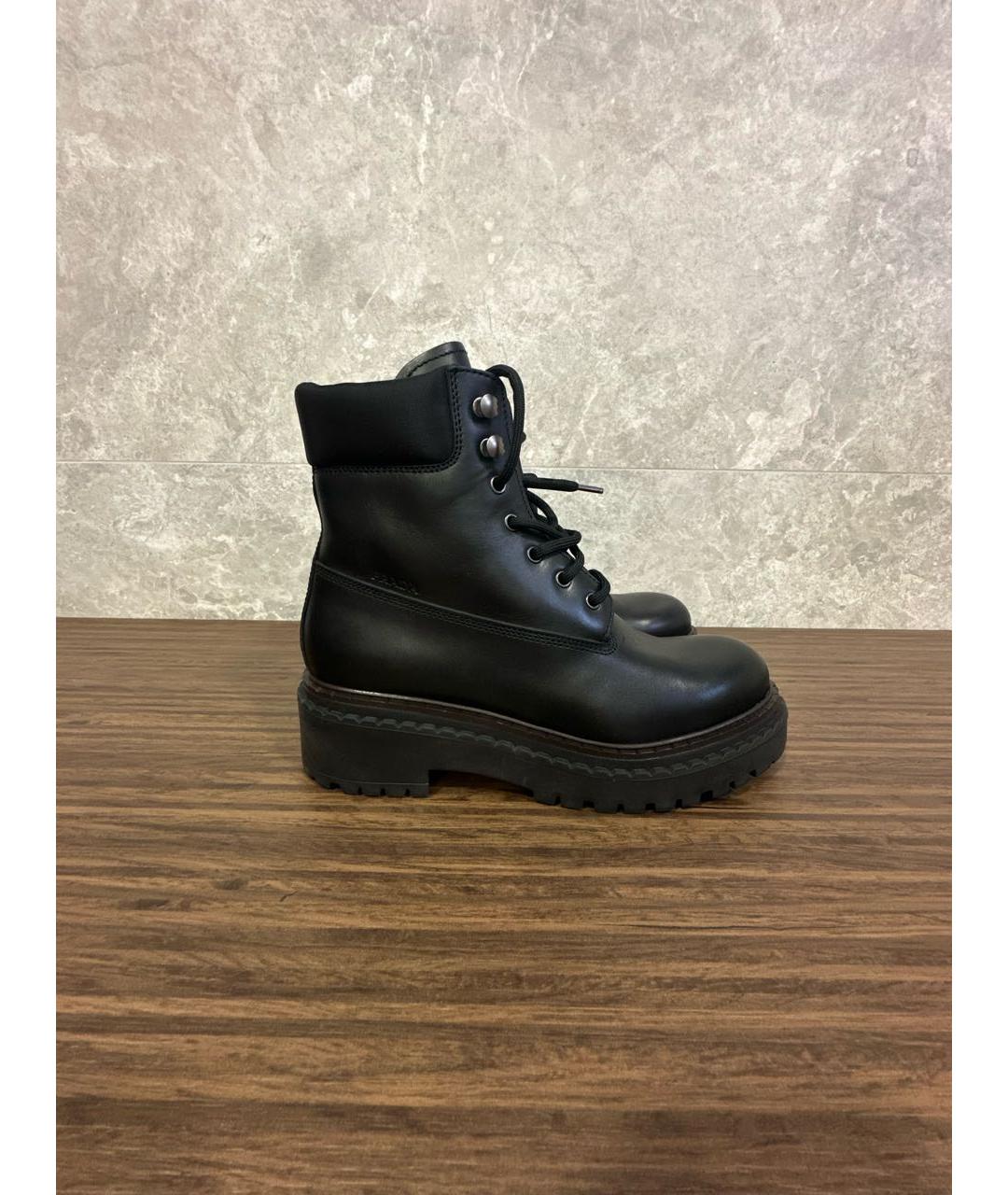 PRADA Черные кожаные ботинки, фото 6