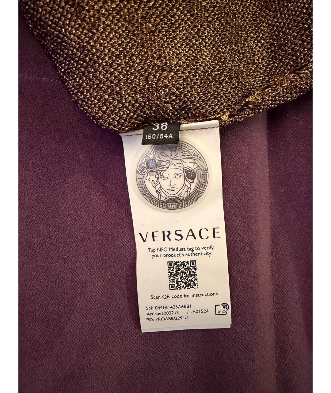 VERSACE Коричневый шелковый жилет, фото 2