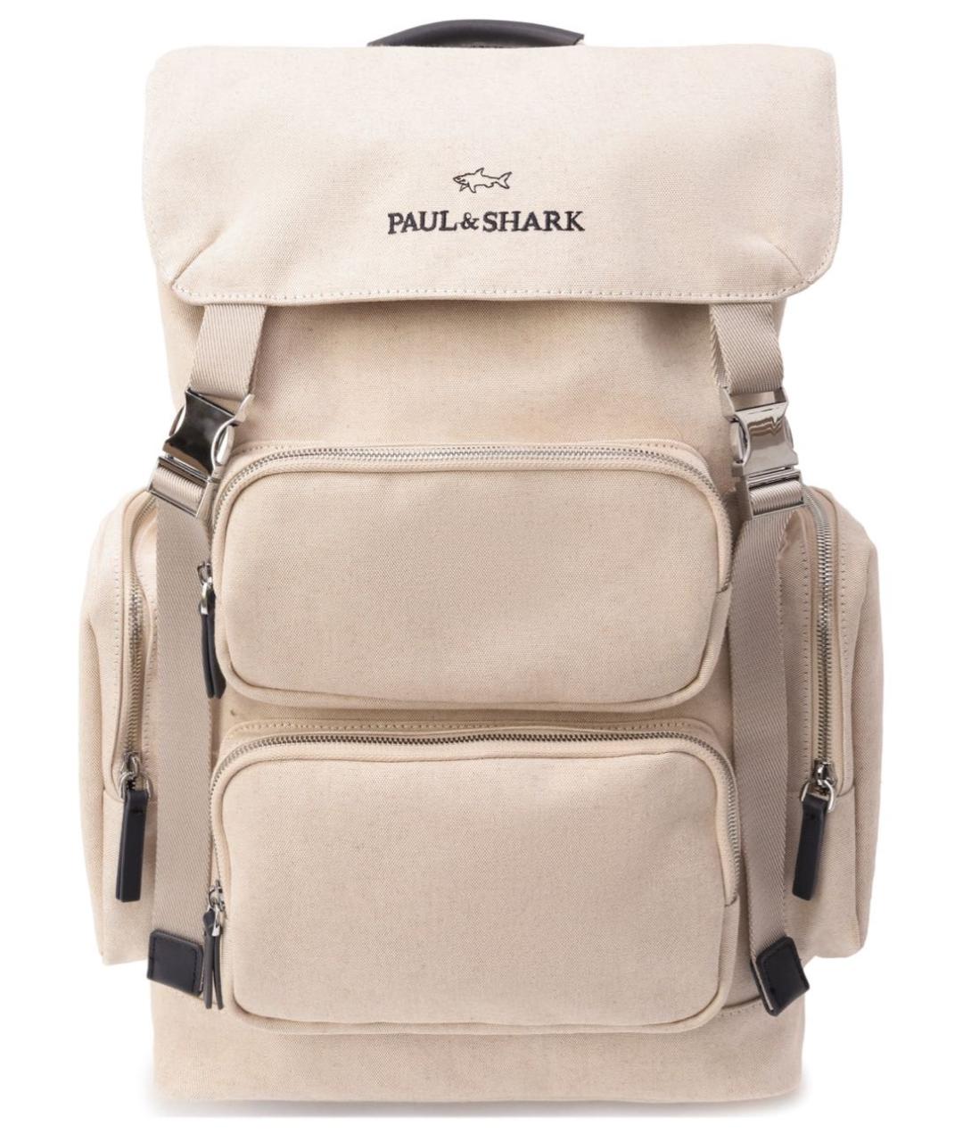 PAUL & SHARK Бежевый хлопковый рюкзак, фото 9