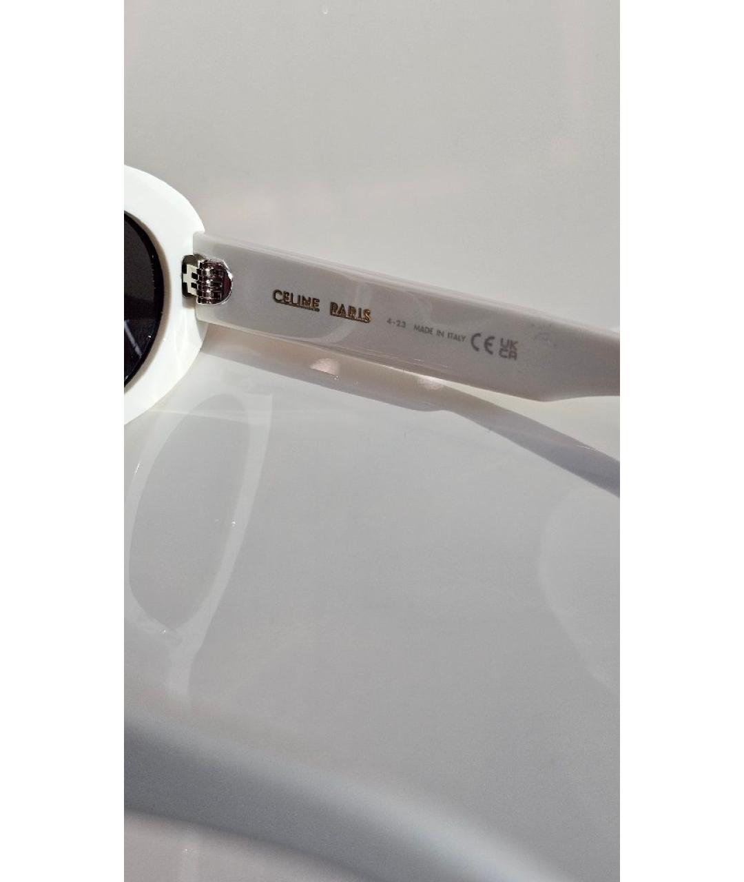 CELINE Белые пластиковые солнцезащитные очки, фото 5