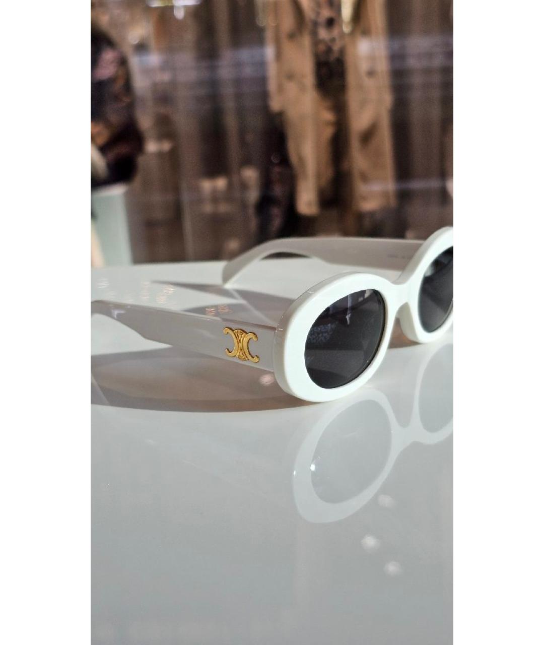 CELINE Белые пластиковые солнцезащитные очки, фото 2