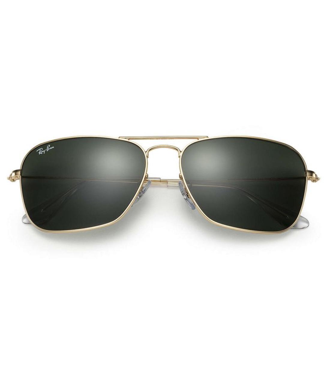 RAY BAN Золотые металлические солнцезащитные очки, фото 1