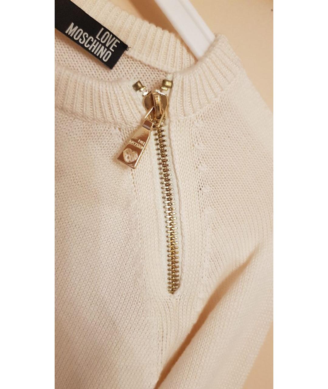 LOVE MOSCHINO Бежевый шерстяной джемпер / свитер, фото 5