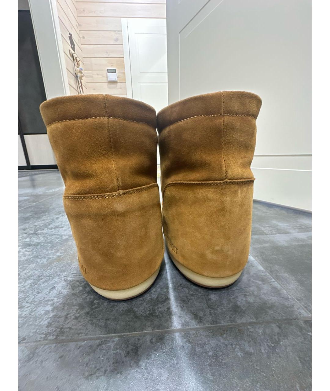 MOON BOOT Оранжевое замшевые сапоги, фото 4