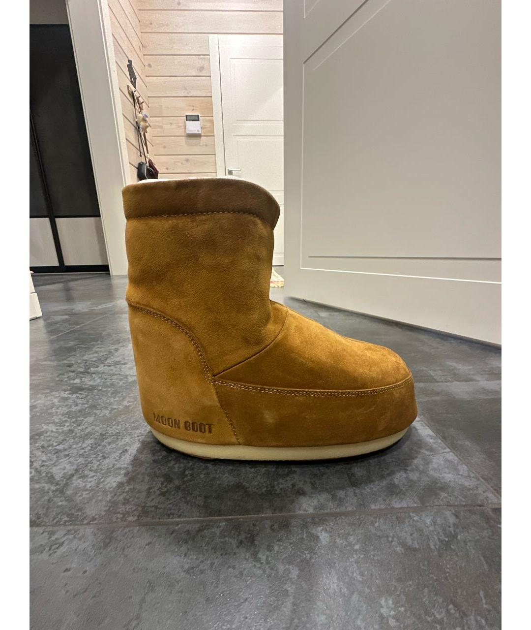 MOON BOOT Оранжевое замшевые сапоги, фото 5