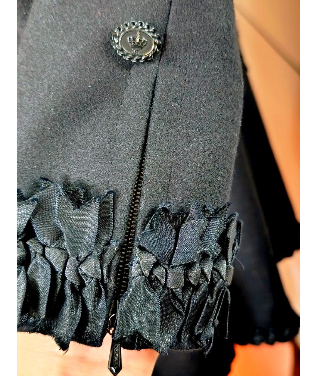 CHANEL Черное кашемировое пальто, фото 4