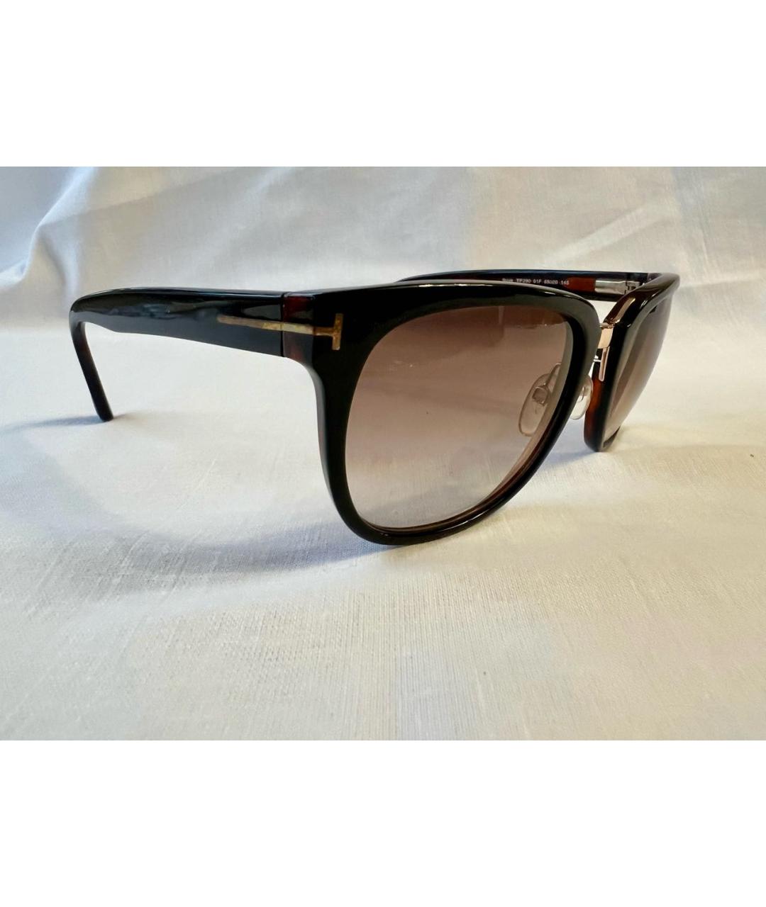 TOM FORD Коричневые пластиковые солнцезащитные очки, фото 2