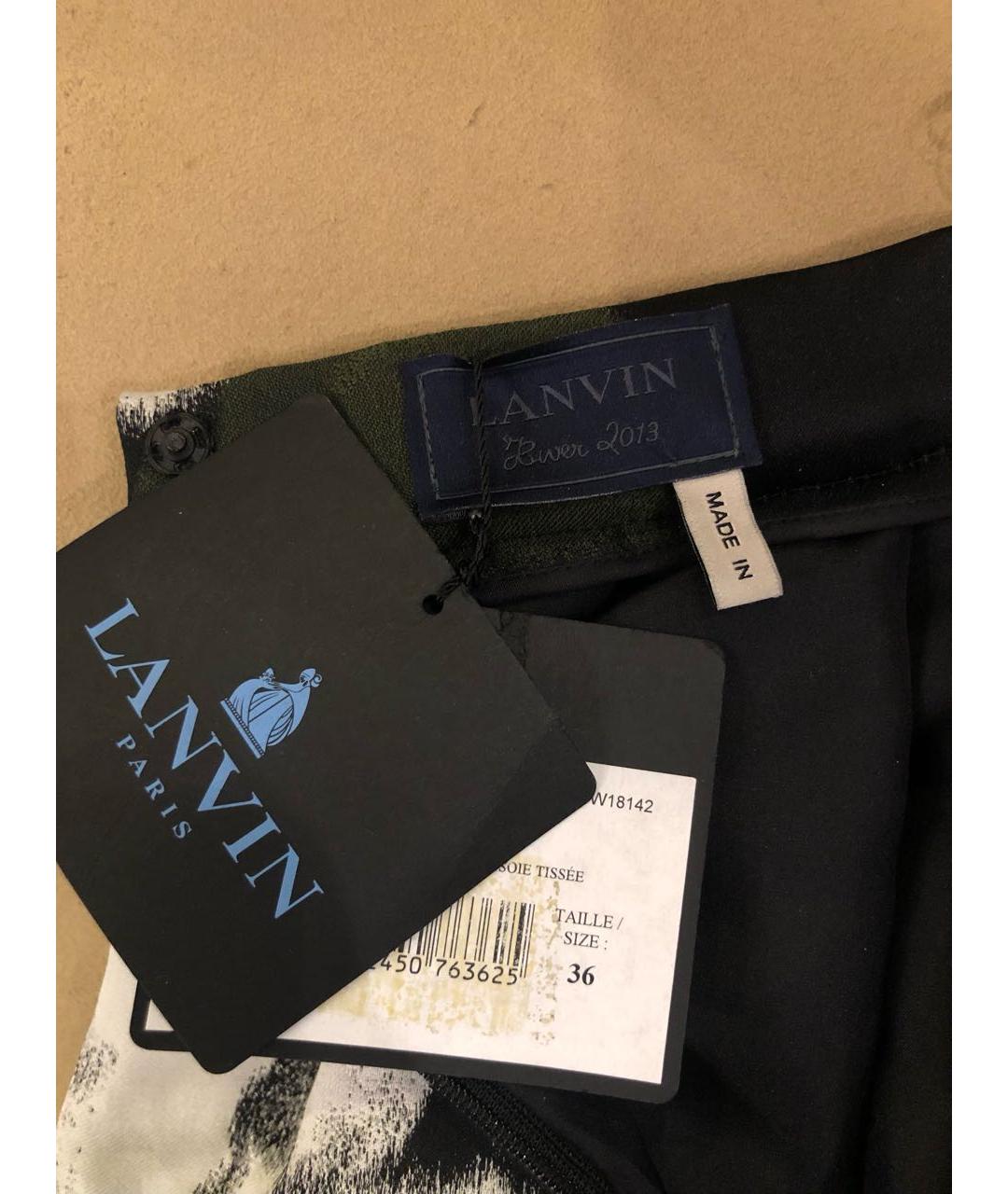 LANVIN Мульти полиэстеровая юбка мини, фото 3