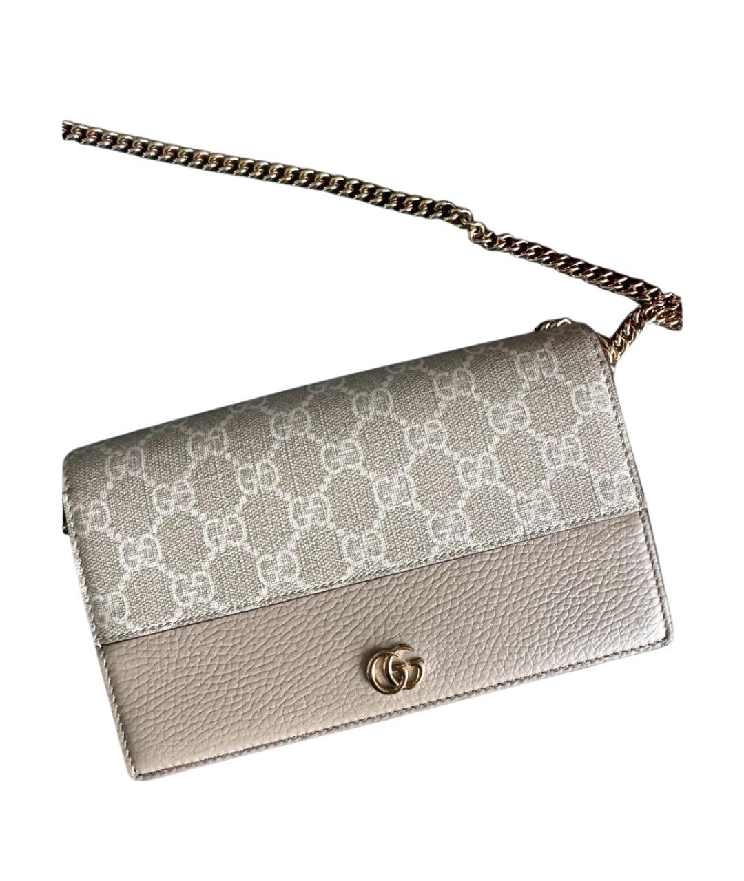 GUCCI Бежевая кожаная сумка через плечо, фото 1