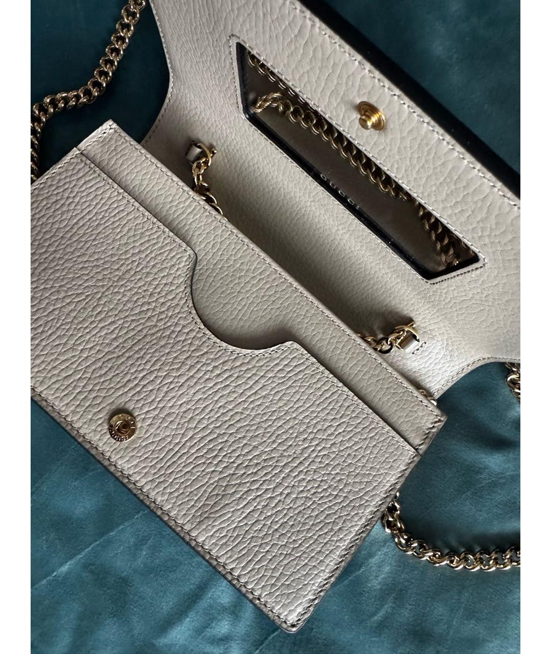 GUCCI Бежевая кожаная сумка через плечо, фото 3