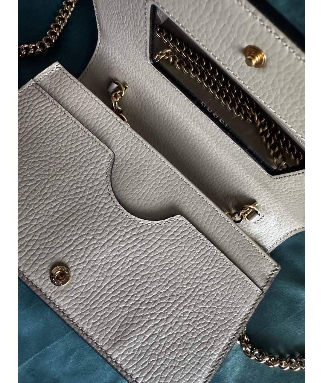 GUCCI Бежевая кожаная сумка через плечо, фото 4