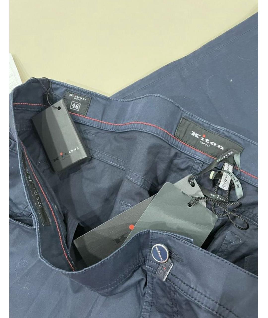 KITON Темно-синие хлопковые повседневные брюки, фото 8