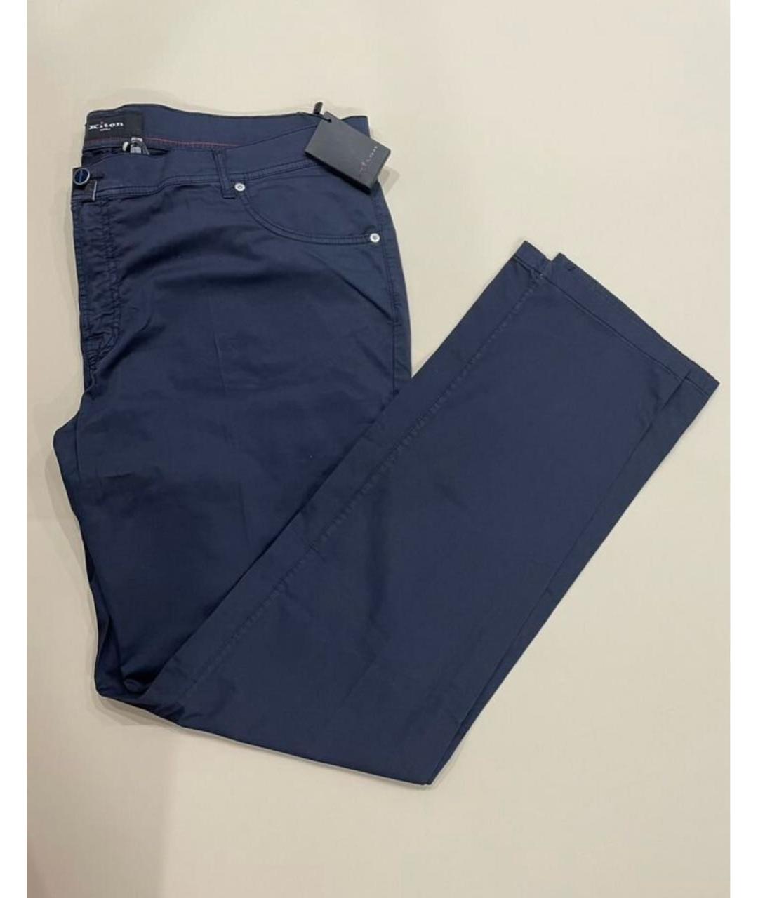KITON Темно-синие хлопковые повседневные брюки, фото 3