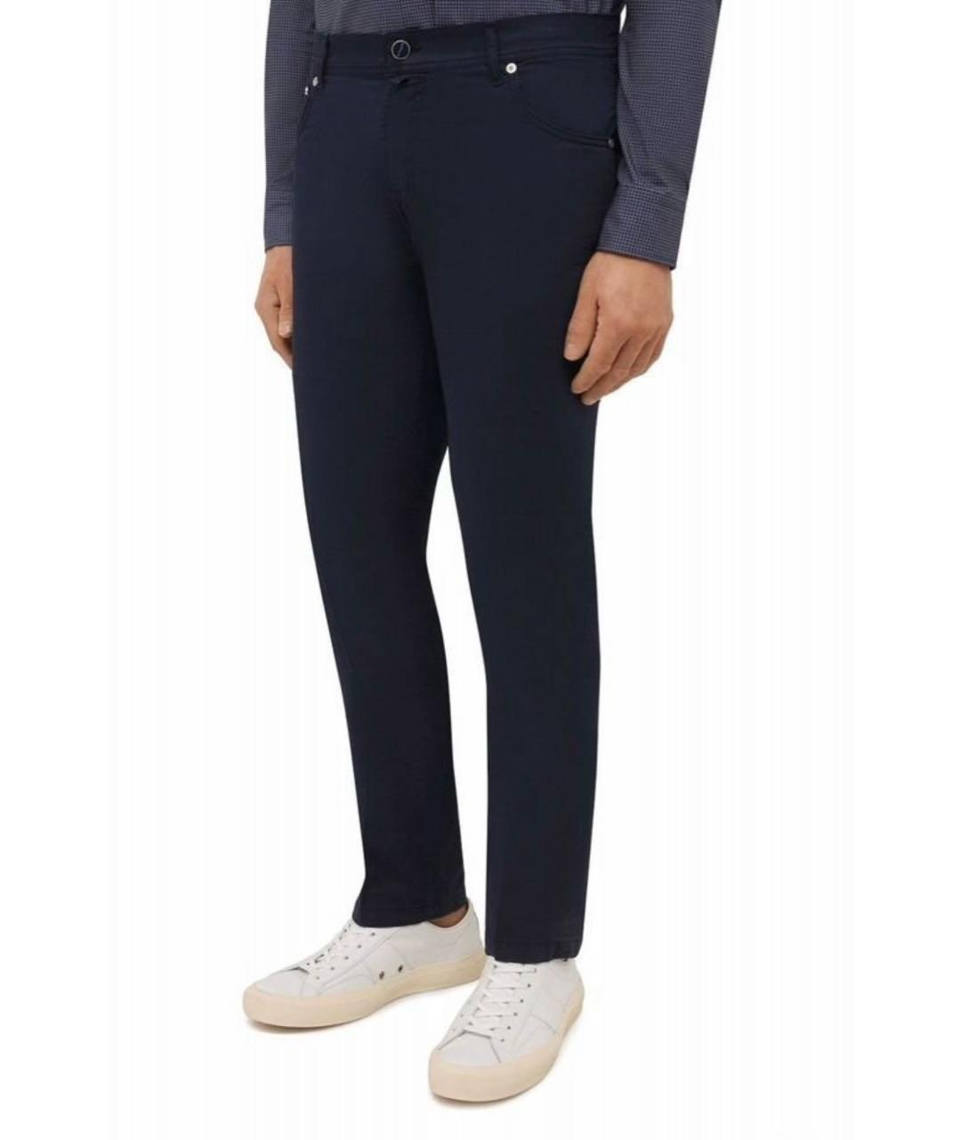 KITON Темно-синие хлопковые повседневные брюки, фото 2